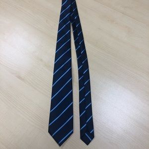 Navy Blue Striped Kids Tie